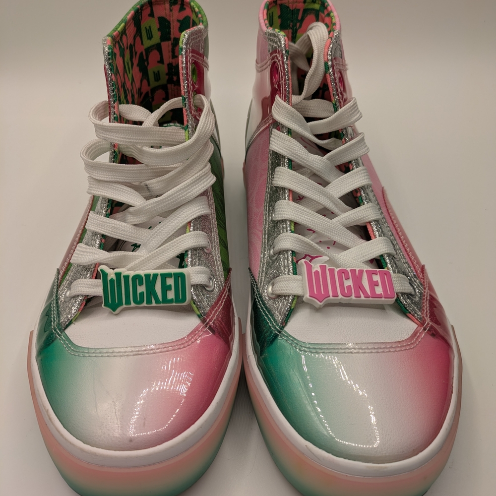 Sneakers WICKED Green and Pink  High Tops Sz 8.5 Not vans